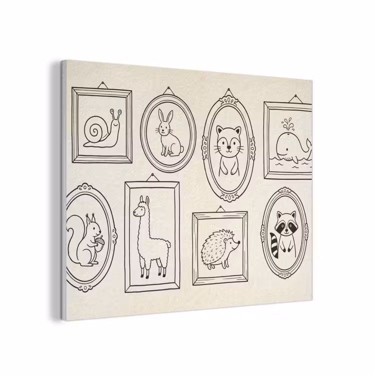 Dieren - Illustratie - Lijsten - Galerij - Speels PET vilt klein -3d