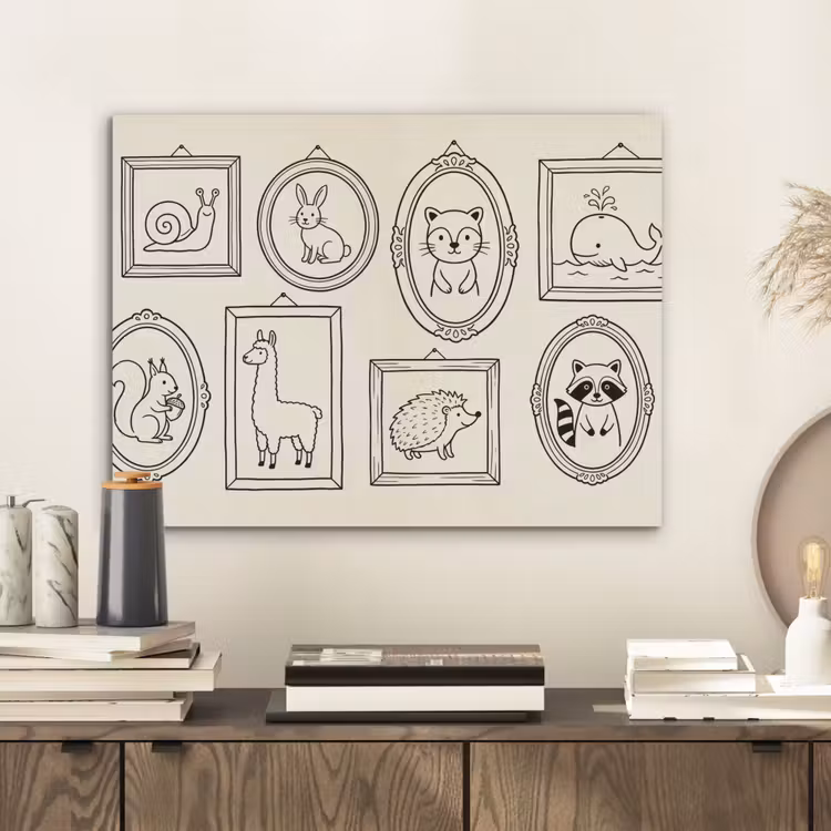 Dieren - Illustratie - Lijsten - Galerij - Speels PET vilt klein -sfeer1
