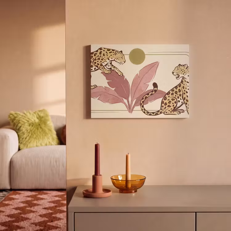 Dieren - Kat - Jungle - Illustratie - Beige PET vilt klein -sfeer1