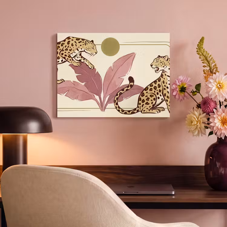 Dieren - Kat - Jungle - Illustratie - Beige PET vilt klein -sfeer3