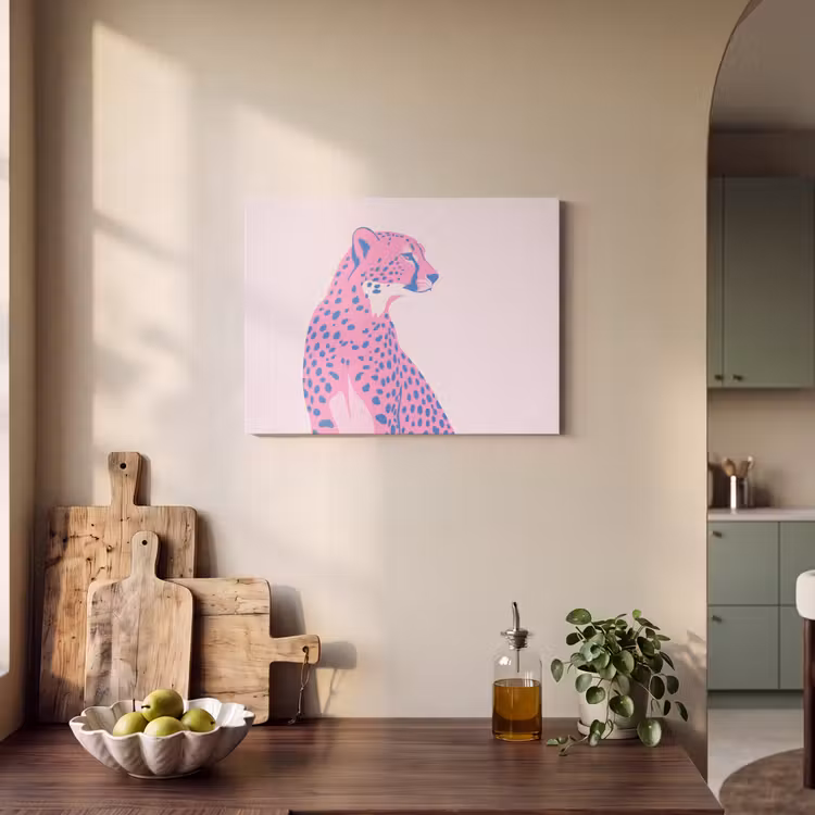 Dieren - Profiel - Abstract - Roze - Blauw PET vilt klein -sfeer2