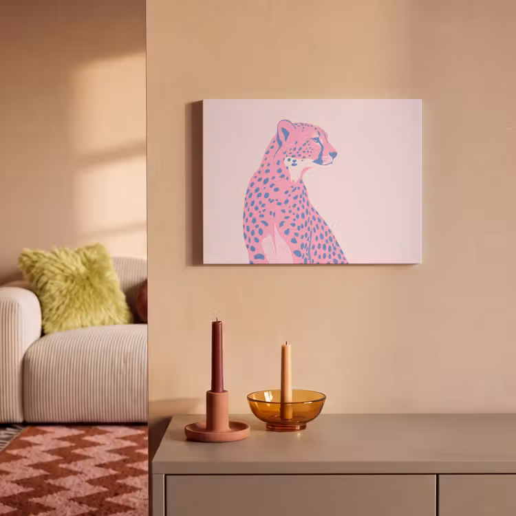 Dieren - Profiel - Abstract - Roze - Blauw PET vilt klein -sfeer1