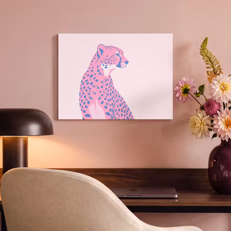 Dieren - Profiel - Abstract - Roze - Blauw PET vilt klein -sfeer3