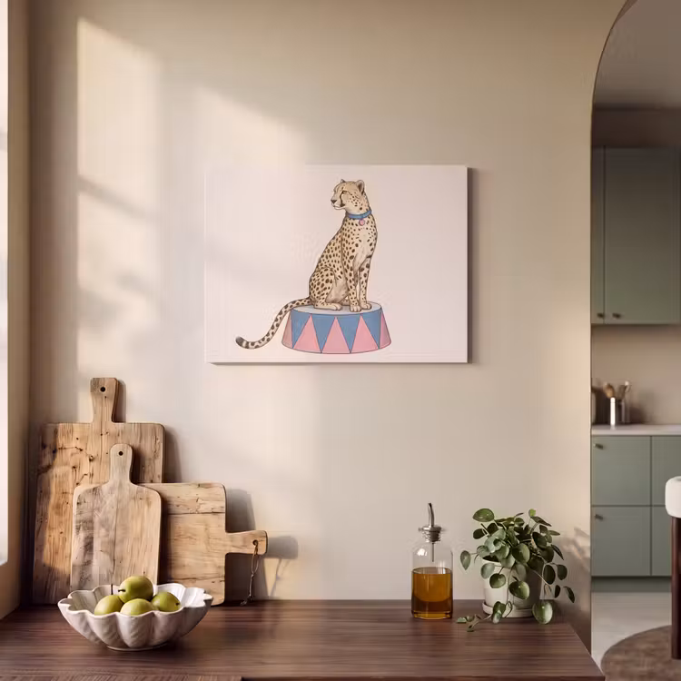 Dieren - Circus - Illustratie - Vintage - Roze PET vilt klein -sfeer2