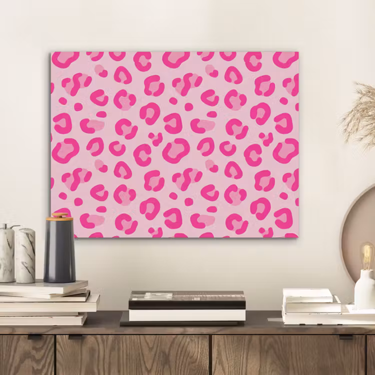 Dierenprint - Patroon - Abstract - Modern - Roze PET vilt klein -sfeer1
