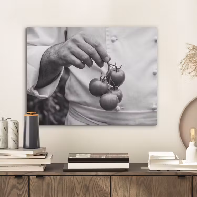 Tomaten - Chef - Zwart - Wit PET vilt klein -sfeer1