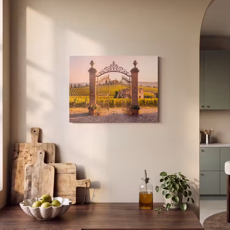 Poort - Landschap - Platteland - Zonlicht - Warm PET vilt klein -sfeer2