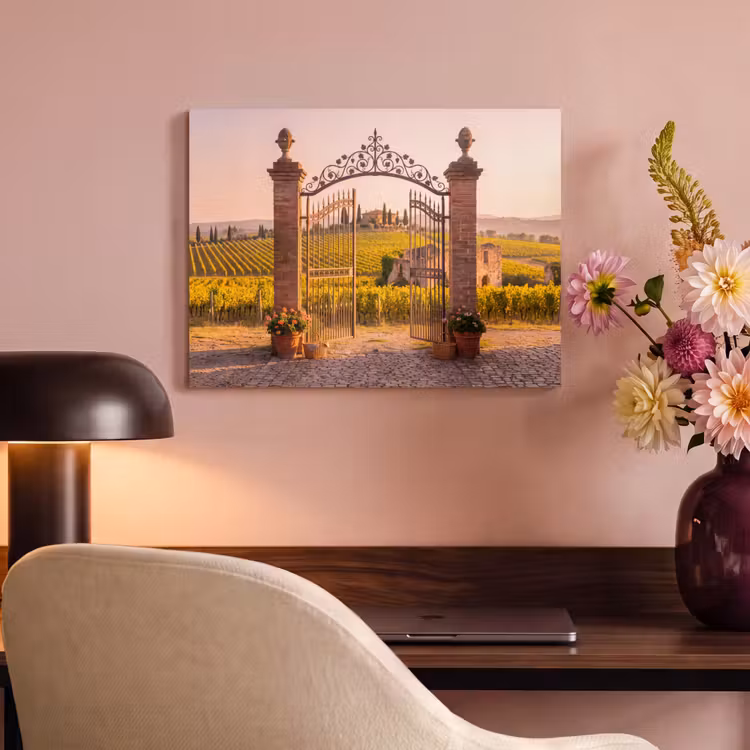 Poort - Landschap - Platteland - Zonlicht - Warm PET vilt klein -sfeer3