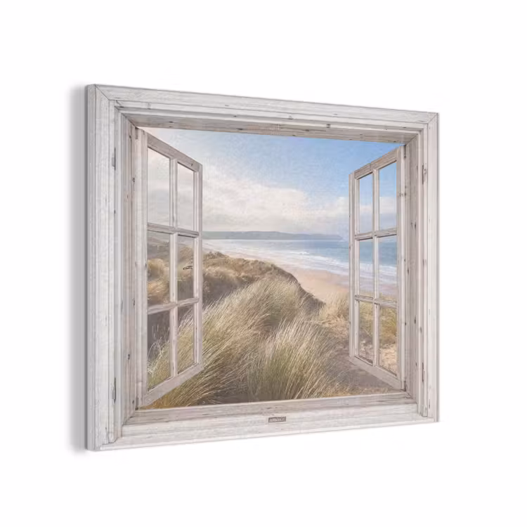 Doorkijk - Zee - Strand - Duinen PET vilt klein -3d