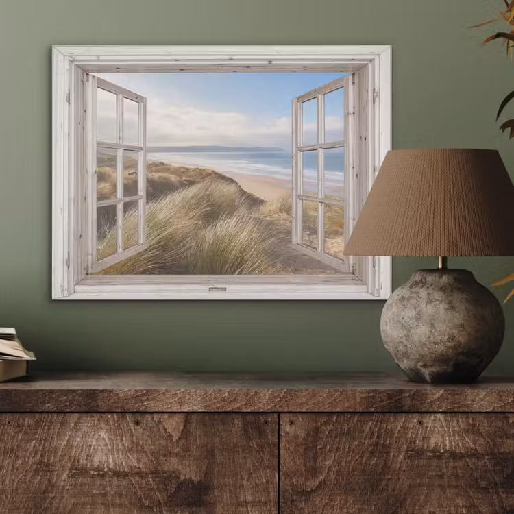 Doorkijk - Zee - Strand - Duinen PET vilt klein -sfeer2