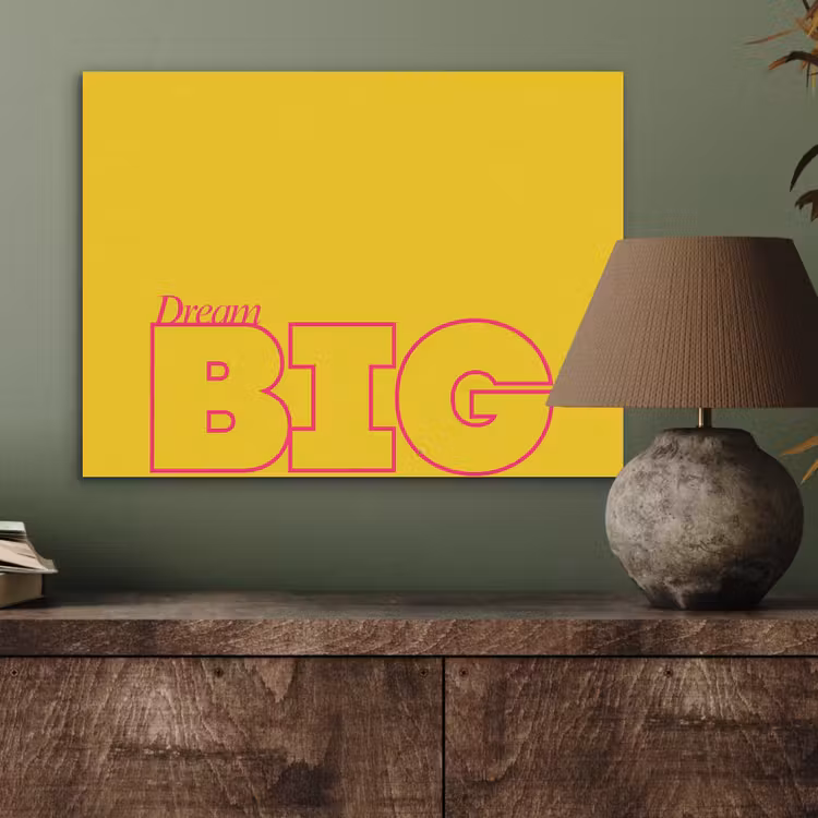 Dream big - Geel - Grafisch PET vilt klein -sfeer2
