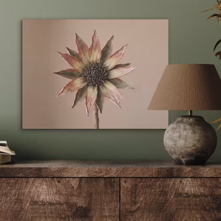 Droogbloem - Protea - Vintage - Beige - Rustiek PET vilt klein -sfeer2