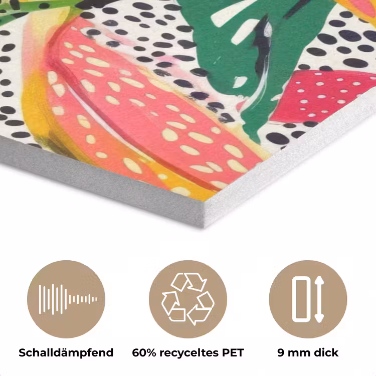 Tropisch - Bladeren - Zwart - wit PET vilt klein -closeup_DE