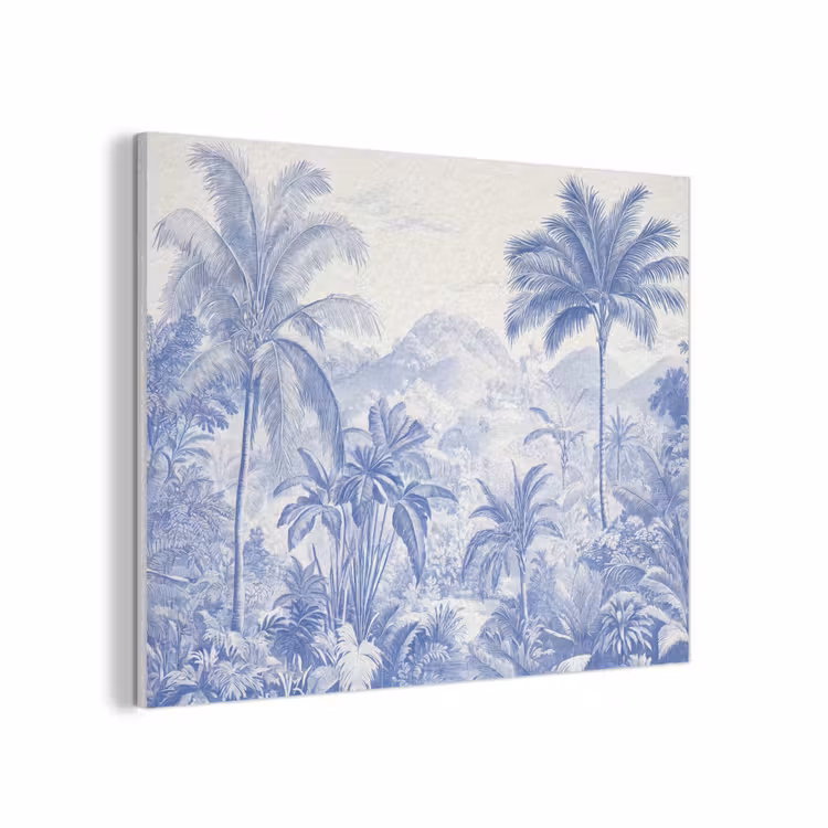 Tropisch - Jungle - Blauw PET vilt klein -3d