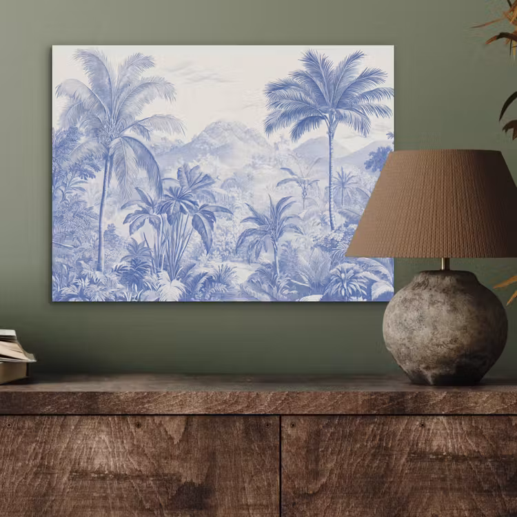 Tropisch - Jungle - Blauw PET vilt klein -sfeer2