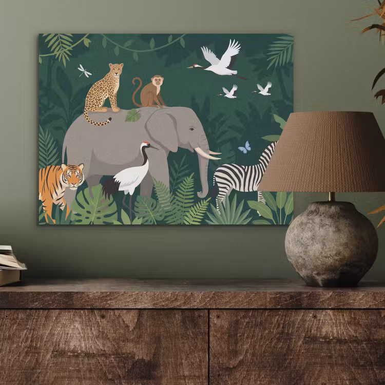 Tropisch - Jungle - Groen PET vilt klein -sfeer2