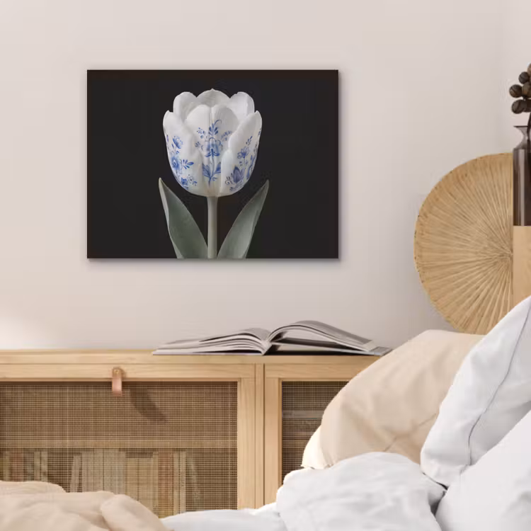 Tulp - Patroon - Blauw PET vilt klein -sfeer3