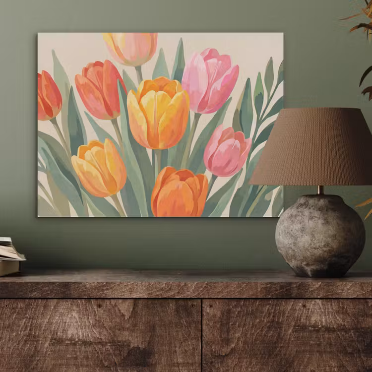 Tulpen - Abstract - Kleurrijk PET vilt klein -sfeer2