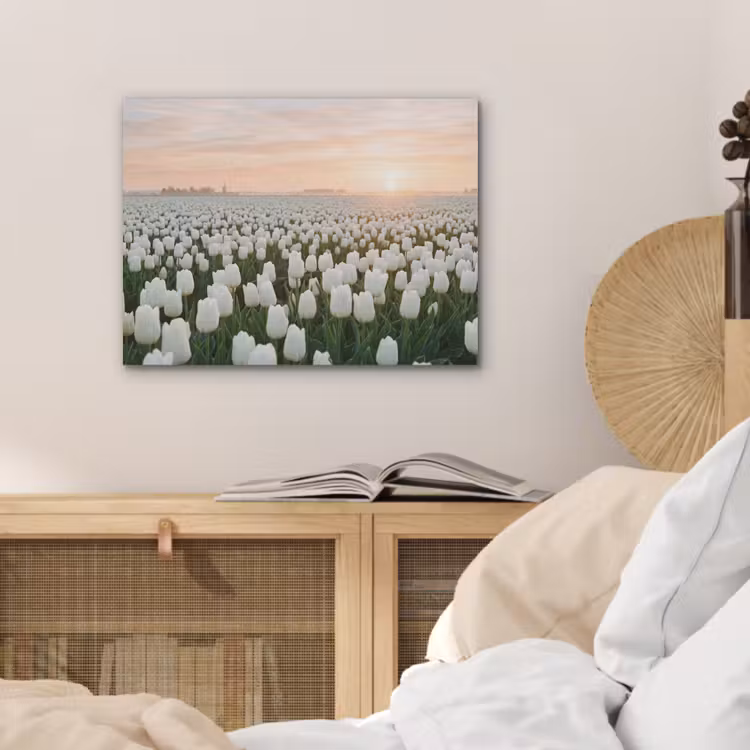 Tulpen - Landschap - Wit PET vilt klein -sfeer3