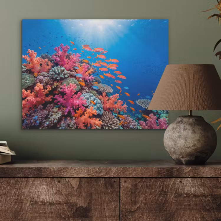 Onderwater - Koraalrif - Vissen - Oceaan - Natuur PET vilt klein -sfeer2