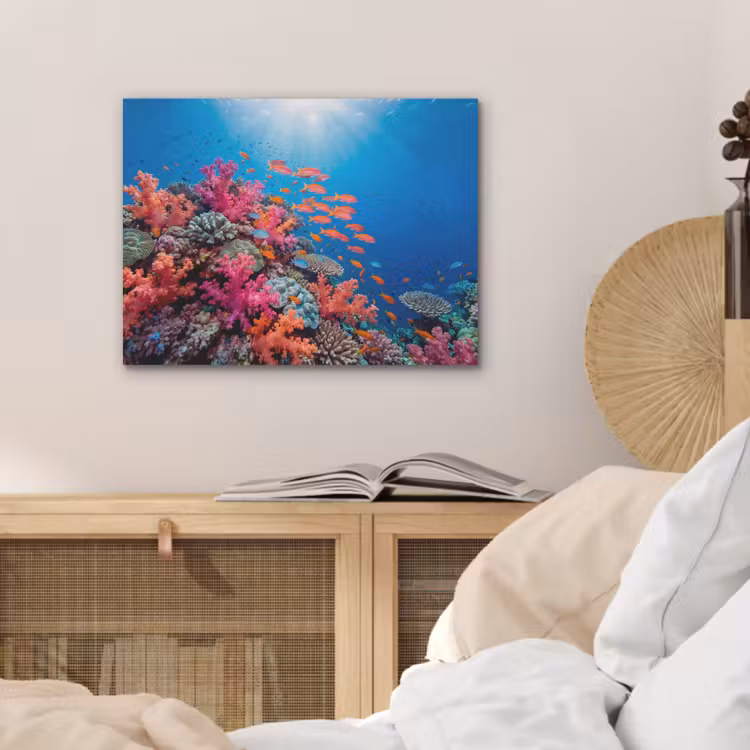 Onderwater - Koraalrif - Vissen - Oceaan - Natuur PET vilt klein -sfeer3