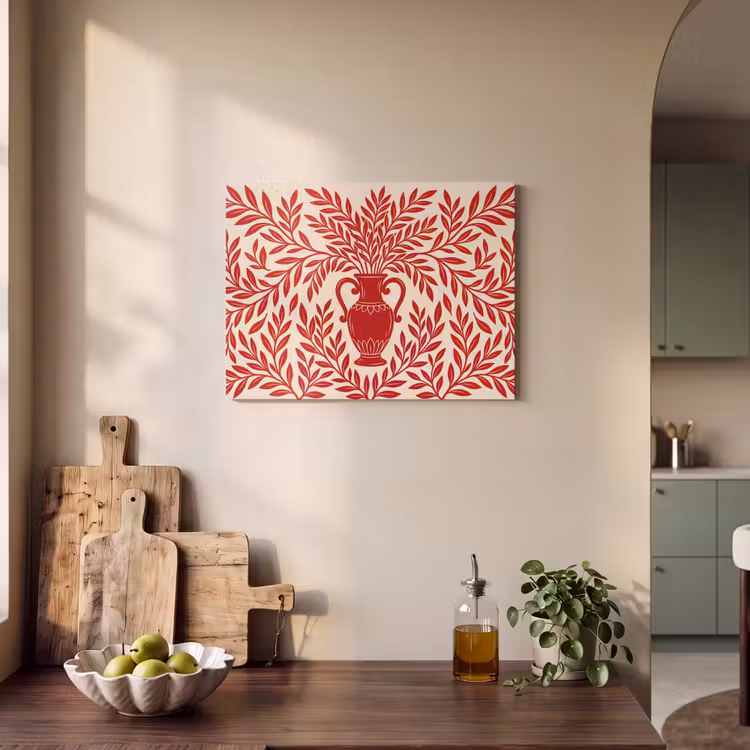 Vaas - Planten - Decoratie - Abstract - Rood PET vilt klein -sfeer2