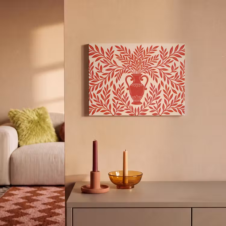 Vaas - Planten - Decoratie - Abstract - Rood PET vilt klein -sfeer1