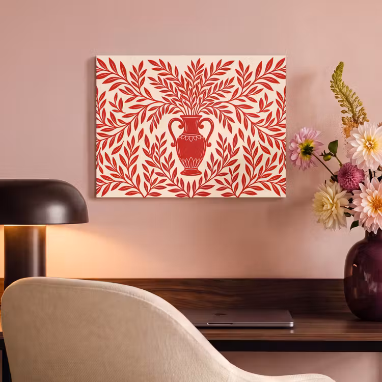 Vaas - Planten - Decoratie - Abstract - Rood PET vilt klein -sfeer3