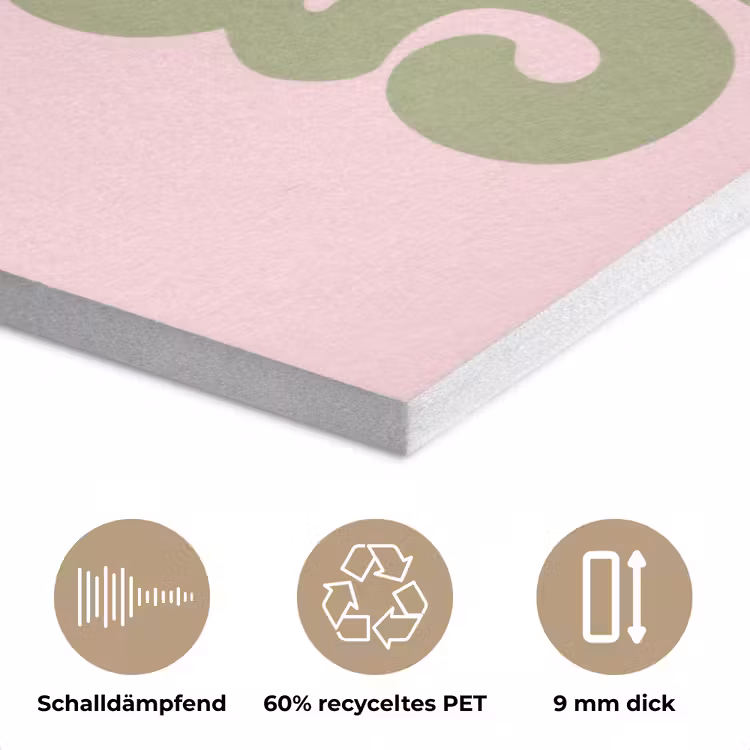 Chase greatness - Groen - Roze - Retro PET vilt klein -closeup_DE