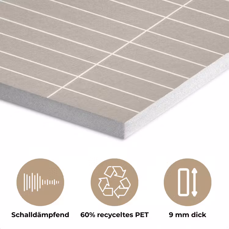 Verticaal - Wandtegel - Licht Beige PET vilt klein 837 -closeup_DE