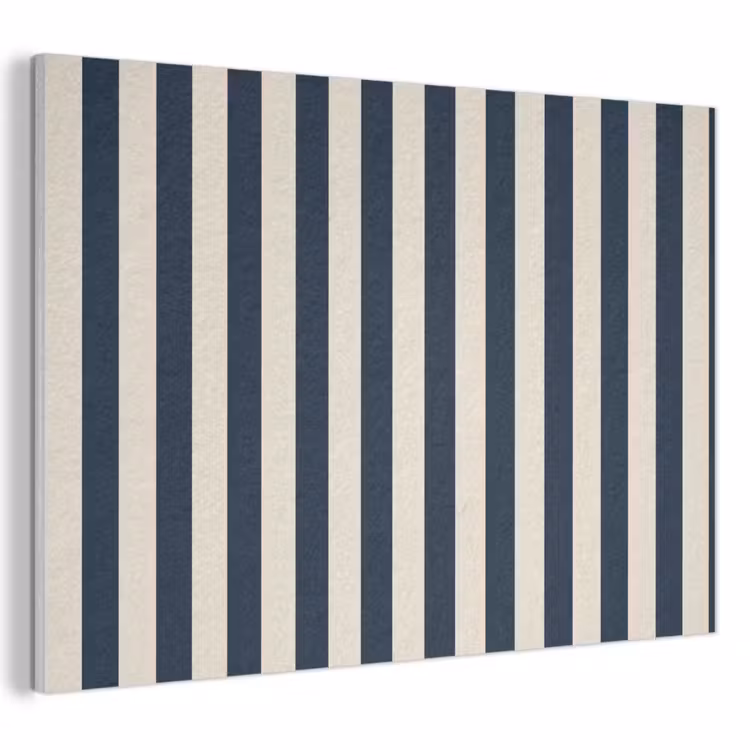 Verticale strepen - Blauw - Crème PET vilt klein 837 -3d