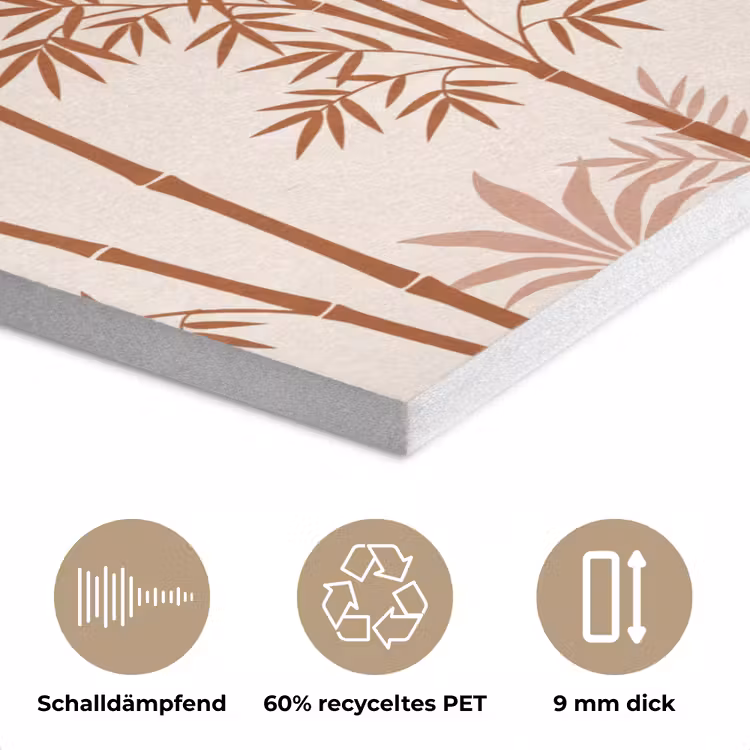 Vogel - Boom - Tropisch - Minimalistisch - Bruin PET vilt klein -closeup_DE