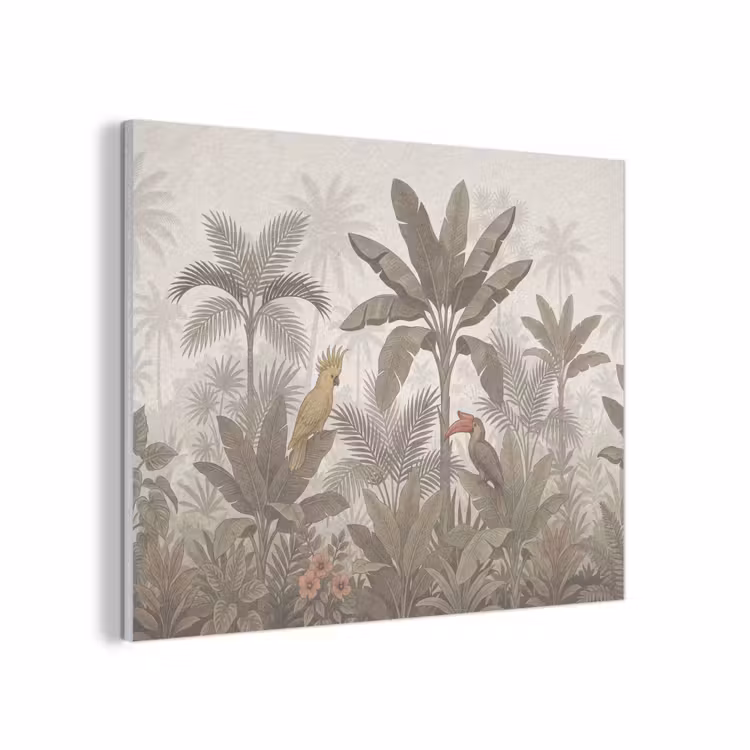 Vogel - Jungle - Tropisch - Illustratie - Groen PET vilt klein -3d