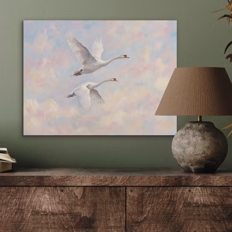Vogel - Vliegend - Lucht - Modern - Pastel PET vilt klein -sfeer2