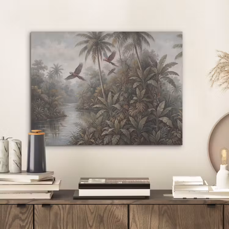 Vogel - Vliegend - Tropisch - Landschap - Klassiek PET vilt klein -sfeer1