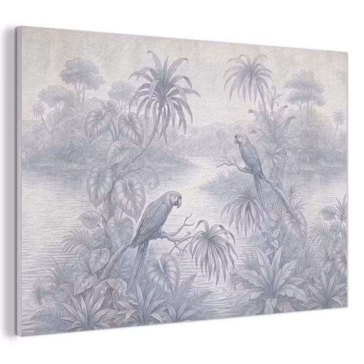 Vogel - Rivier - Tropisch - Illustratie - Blauw PET vilt klein -3d