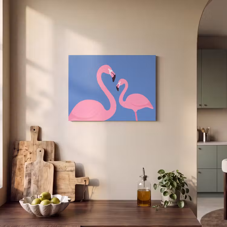 Vogel - Paar - Dieren - Modern - Roze PET vilt klein -sfeer2