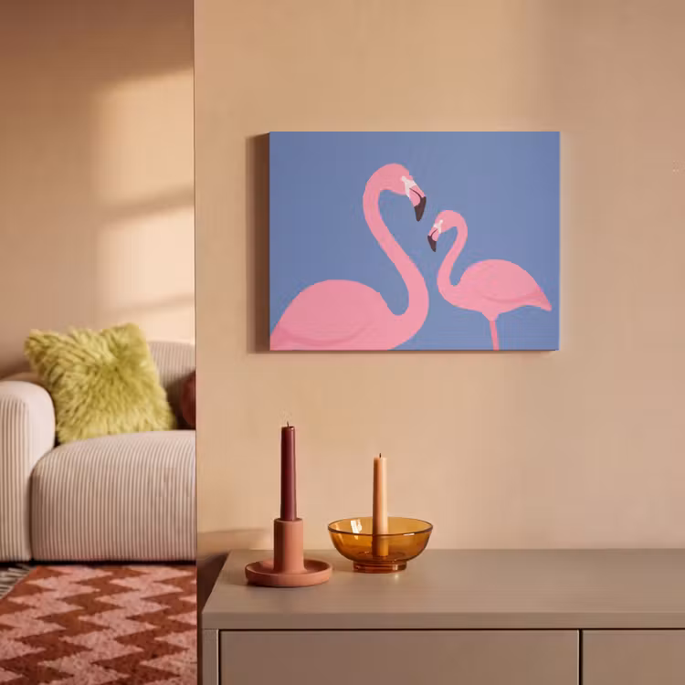 Vogel - Paar - Dieren - Modern - Roze PET vilt klein -sfeer1