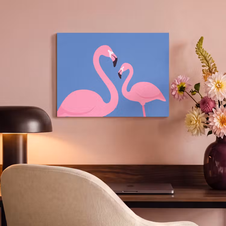 Vogel - Paar - Dieren - Modern - Roze PET vilt klein -sfeer3