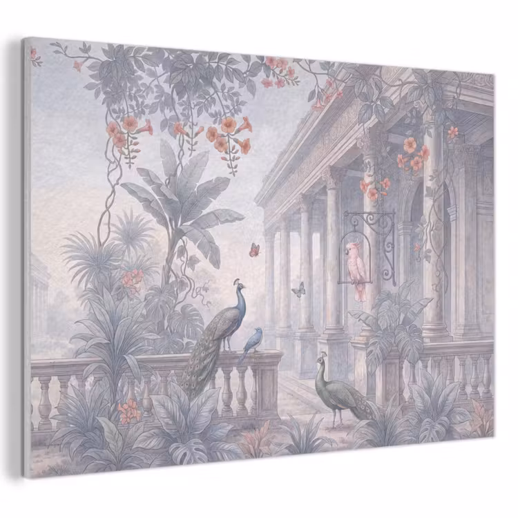 Vogel - Pauw - Architectuur - Klassiek - Groen PET vilt klein -3d