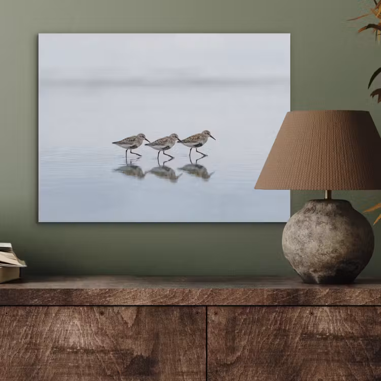 Vogels - Water - Grijs PET vilt klein -sfeer2