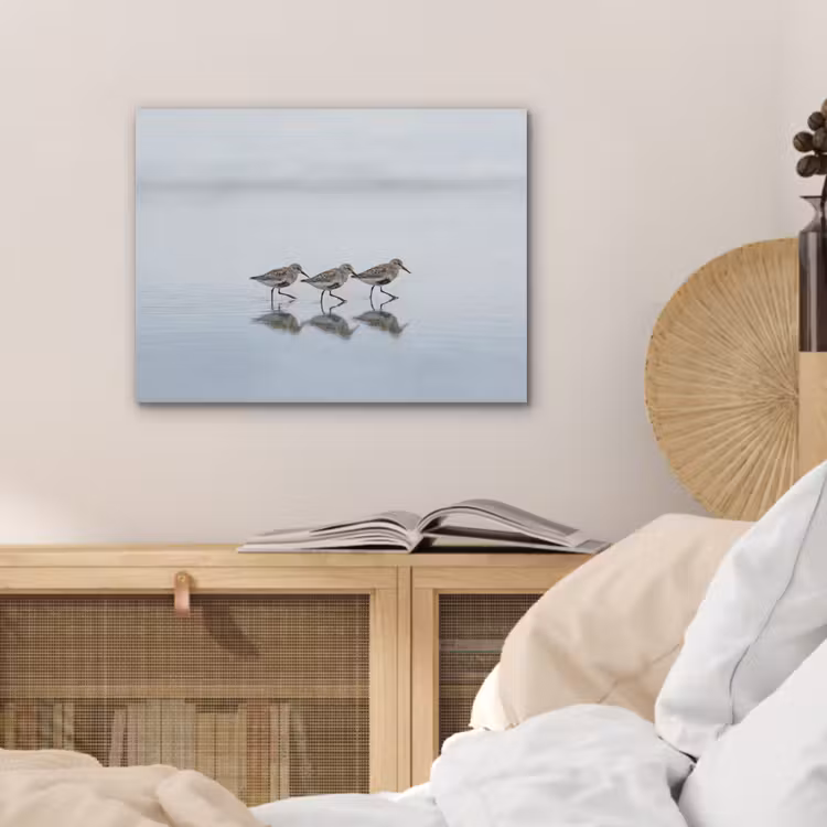 Vogels - Water - Grijs PET vilt klein -sfeer3