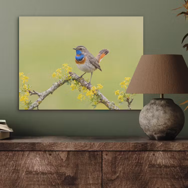 Vogel - Tak - Natuur - Kleurrijk PET vilt klein -sfeer2