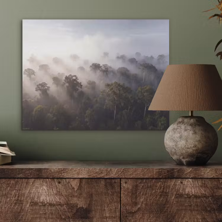 Bos - Mist - Natuur - Groen PET vilt klein -sfeer2