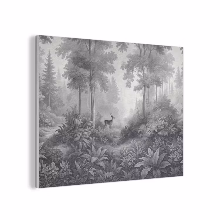 Bos - Hert - Zwart - Wit PET vilt klein -3d