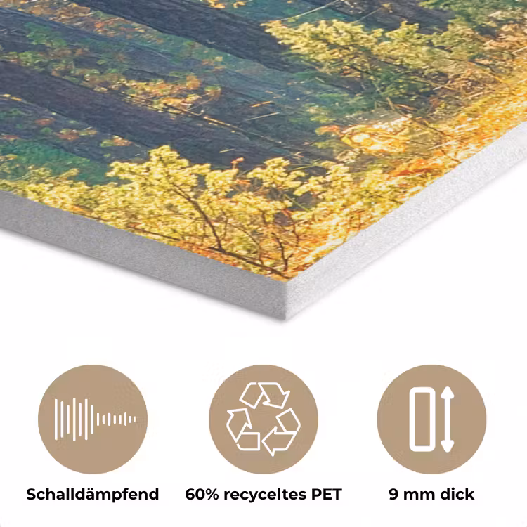 Bos - Zon - Natuur - Herfst PET vilt klein -closeup_DE