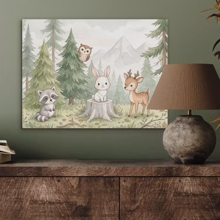 Bos - Dieren - Groen PET vilt klein -sfeer2