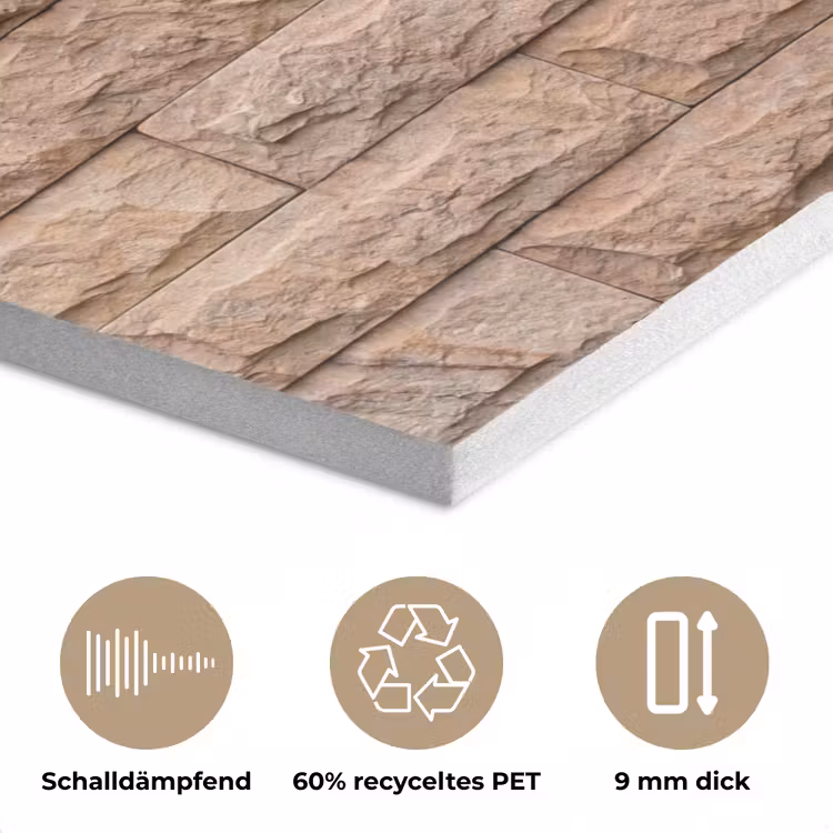 Muur - Steen - Ruw - Textuur - Beige PET vilt klein -closeup_DE