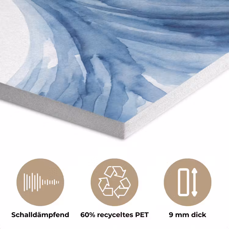 Water - Beweging - Natuur - Modern - Blauw PET vilt klein -closeup_DE