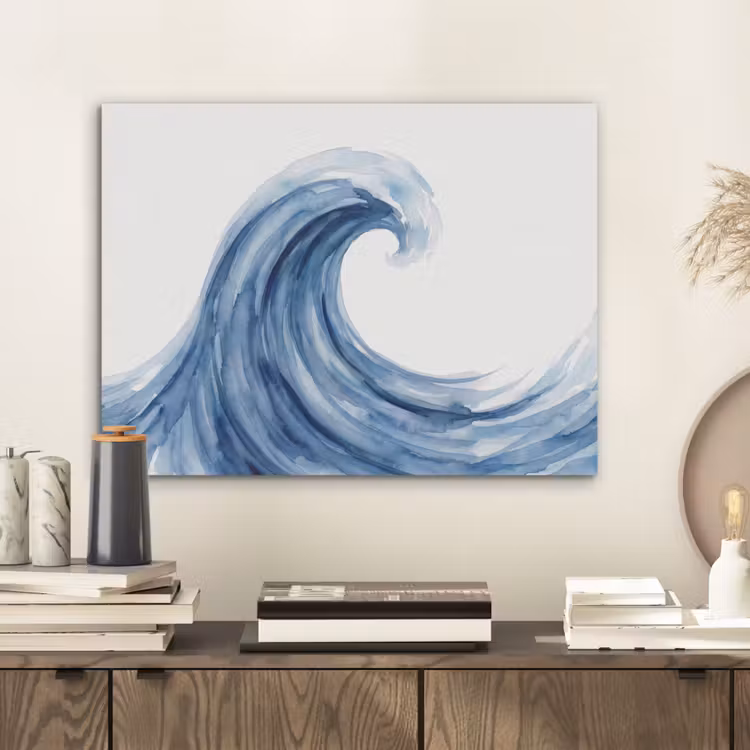 Water - Beweging - Natuur - Modern - Blauw PET vilt klein -sfeer1